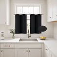 thumbnail image 1 of Gorgeous Home Linen Thermal Grommet Black Window Panels 28" Wide Curtain Unlined Blackout 36" Long 2pc, 1 of 5