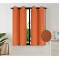 thumbnail image 1 of Gorgeous Home Linen Thermal Grommet Orange Short Window Panels 28" Wide Curtain Unlined Blackout 54" Long 2pc, 1 of 5