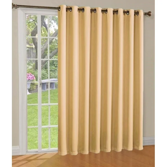 Gorgeous Home Linen Versatile K100 Gold Thermal Blackout Patio Door Window Grommet Curtain Extra Wide Room Divider 100" Wide X 84" Length 1Pc