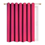 Gorgeous Home Linen Window Thermal Large Curtain for Sliding Door Blackout Panel for Patio & Hall Room Silver Grommets Hot Pink 1pc 100"x 84" Each