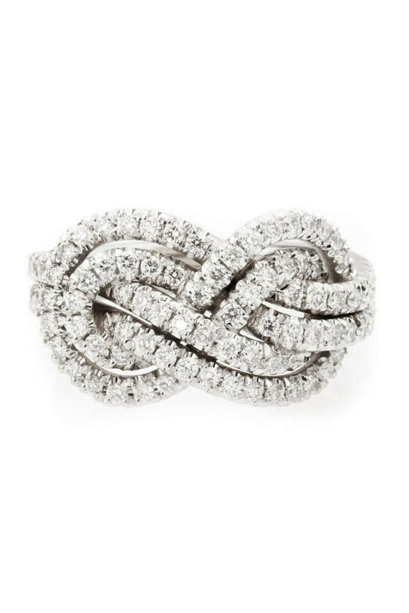 Gorgeous Infinity Knot Wedding Ring For Women's 1.9 Ct Diamond 14K White Gold Over