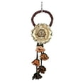 thumbnail image 1 of Gorgeous Marigold Blossom Brown and Gold Floral Leather Bag Ornament Keychain, 1 of 5