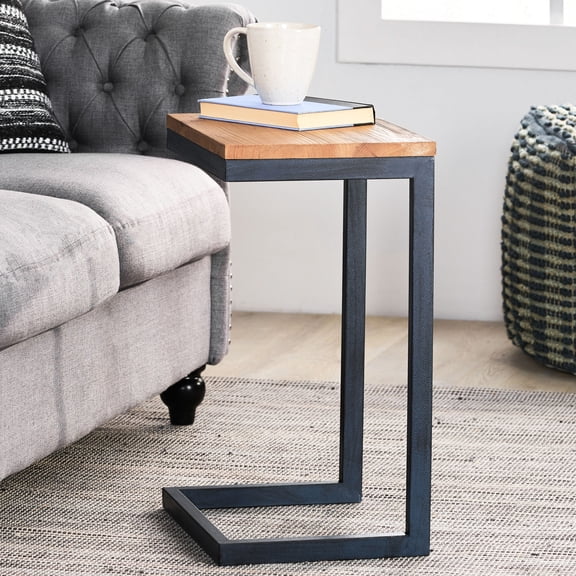 Gorgeous Medium Accent Table - Fir Wood & Iron Natural And Metal Bond