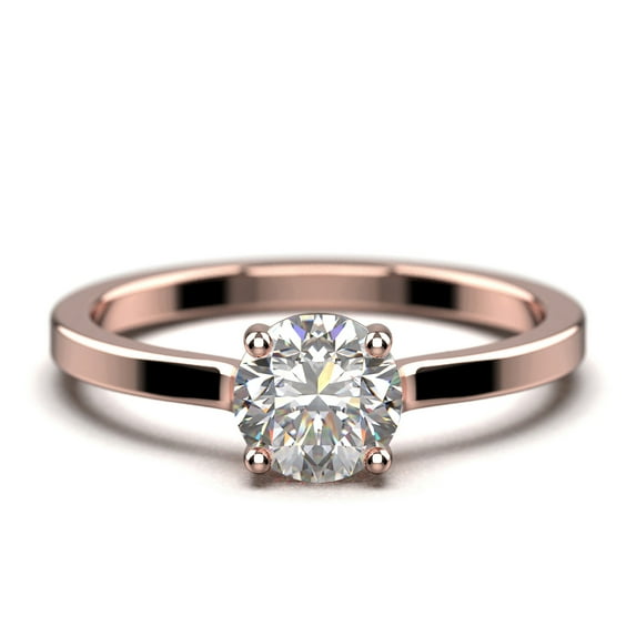Gorgeous Minimalist 1.00 Carat Round Cut Diamond Moissanite Solitaire Engagement Ring, Wedding Ring in 10k Solid Rose Gold, Gift For Her,Promise Ring, Anniversary Ring