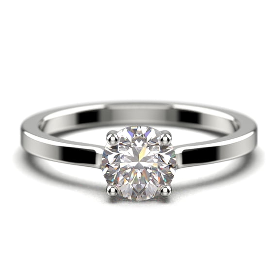 Gorgeous Minimalist 1.00 Carat Round Cut Diamond Moissanite Solitaire Engagement Ring, Wedding Ring in 10k Solid White Gold, Gift For Her,Promise Ring, Anniversary Ring