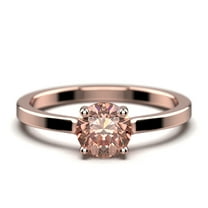 Gorgeous Minimalist 1.00 Carat Round Cut Morganite Solitaire Engagement Ring, Wedding Ring in 10k Solid Rose Gold, Gift For Her,Promise Ring, Anniversary Ring