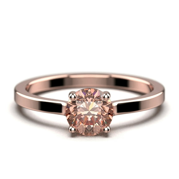 Gorgeous Minimalist 1.00 Carat Round Cut Morganite Solitaire Engagement Ring, Wedding Ring in 10k Solid Rose Gold, Gift For Her,Promise Ring, Anniversary Ring