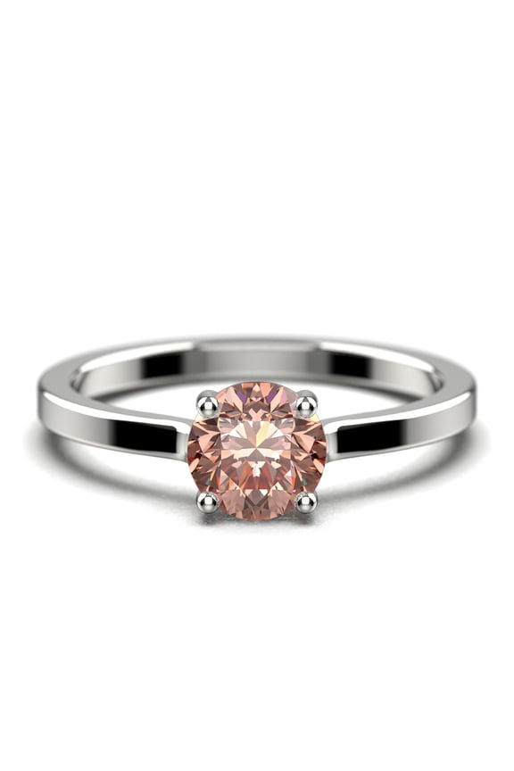 Gorgeous Minimalist 1.00 Carat Round Cut Morganite Solitaire Engagement Ring, Wedding Ring in 10k Solid White Gold, Gift For Her,Promise Ring, Anniversary Ring