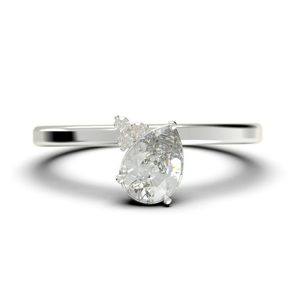 Gorgeous Minimalist 1.15 Carat Pear Cut Classic Diamond Moissanite Engagement Ring, Wedding Ring in 925 Sterling Silver With 18k White Gold Plating, Gift For Her, Promise Ring, Anniversary Gift