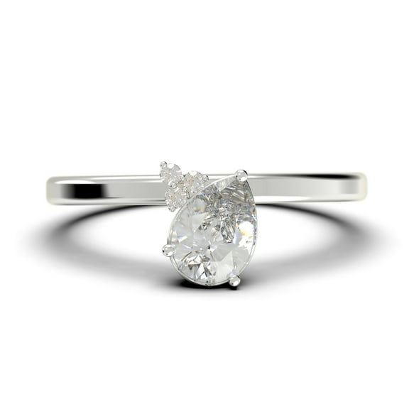 Gorgeous Minimalist 1.15 Carat Pear Cut Classic Diamond Moissanite Engagement Ring, Wedding Ring in 925 Sterling Silver With 18k White Gold Plating, Gift For Her, Promise Ring, Anniversary Gift