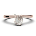 thumbnail image 1 of Gorgeous Minimalist 1.15 Carat Pear Cut Classic Diamond Moissanite Engagement Ring, Wedding Ring In 925 Sterling Silver With 18K Rose Gold Plating, Gift For Her, Promise Ring, Anniversary Gift, 1 of 3