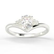 Gorgeous Minimalist 1.25 Carat Pear Cut Diamond Moissanite Unique Engagement Ring, Affordable Wedding Ring in 10k Solid White Gold Gift For Her Love