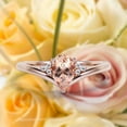 thumbnail image 1 of Gorgeous Minimalist 1.25 Carat Pear Cut Morganite And Diamond Moissanite Unique Engagement Ring, Affordable Wedding Ring in 925 Sterling Silver With 18k Rose Gold Plating Gift For Her Love, 1 of 3