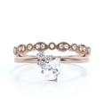 thumbnail image 1 of Gorgeous Minimalist 1.65 Carat Pear Cut Classic Diamond Moissanite Engagement Ring, Wedding Ring, One Matching Band in 925 Sterling Silver With 18k Rose Gold Plating, Gift For Her, Promise Ring, 1 of 3