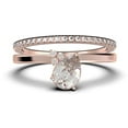 thumbnail image 1 of Gorgeous Minimalist 1.65 Carat Pear Cut Classic Diamond Moissanite Engagement Ring, Wedding Ring, One Matching Band in 925 Sterling Silver With 18k Rose Gold Plating, Gift For Her, 1 of 4