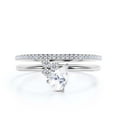 thumbnail image 1 of Gorgeous Minimalist 1.65 Carat Pear Cut Classic Diamond Moissanite Engagement Ring, Wedding Ring, One Matching Band in 925 Sterling Silver With 18k White Gold Plating, Gift For Her, Promise Rin, 1 of 3