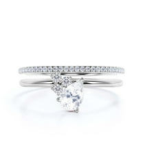 Gorgeous Minimalist 1.65 Carat Pear Cut Classic Diamond Moissanite Engagement Ring, Wedding Ring, One Matching Band in 925 Sterling Silver With 18k White Gold Plating, Gift For Her, Promise Rin