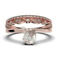 thumbnail image 1 of Gorgeous Minimalist 2.15 Carat Pear Cut Classic Diamond Moissanite Engagement Ring, Wedding Ring, Two Matching Band in 10k Solid Rose Gold, Gift For Her, Promise Ring, Anniversary Gift, 1 of 4