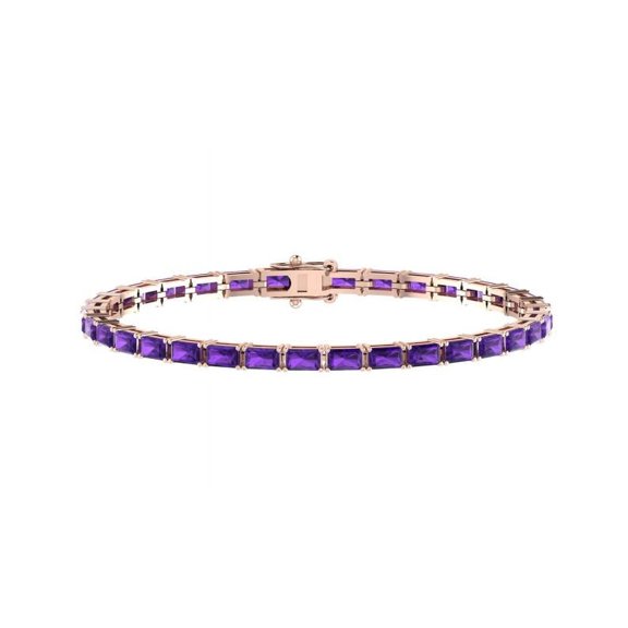Gorgeous Natural Amethyst Bracelet,Women's Amethyst Tennis Bracelet In 925 Sterling Silver,Handmade Amethysts Bracelet,Perfect Gift For Wife