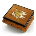 thumbnail image 1 of Gorgeous Natural Wood Tone Butterfly and Daisy Inlay Music Box - American Dream, The, 1 of 2