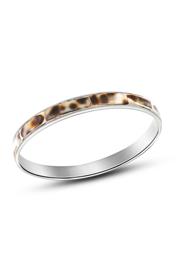 Gorgeous Ocean-Inspired Spotted Cowrie Shell Inlaid Stainless-Steel Bracelet for Female Adult