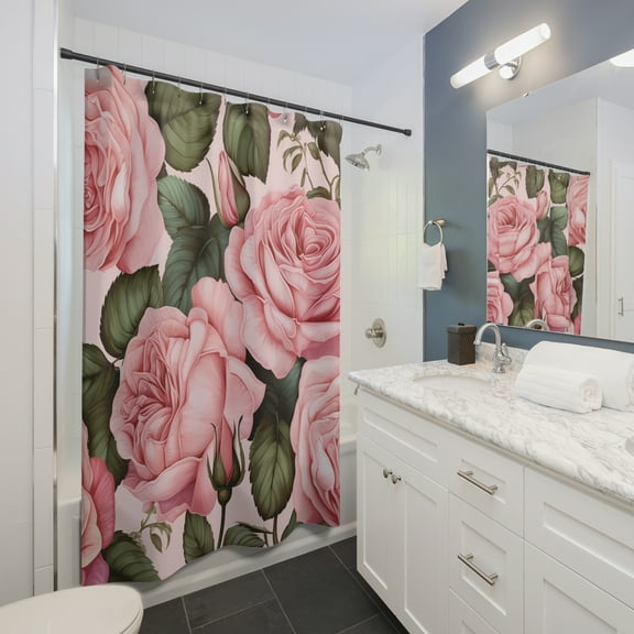 Gorgeous Pink Bold Roses Shower Curtain - Vibrant Floral Bathroom Accessory