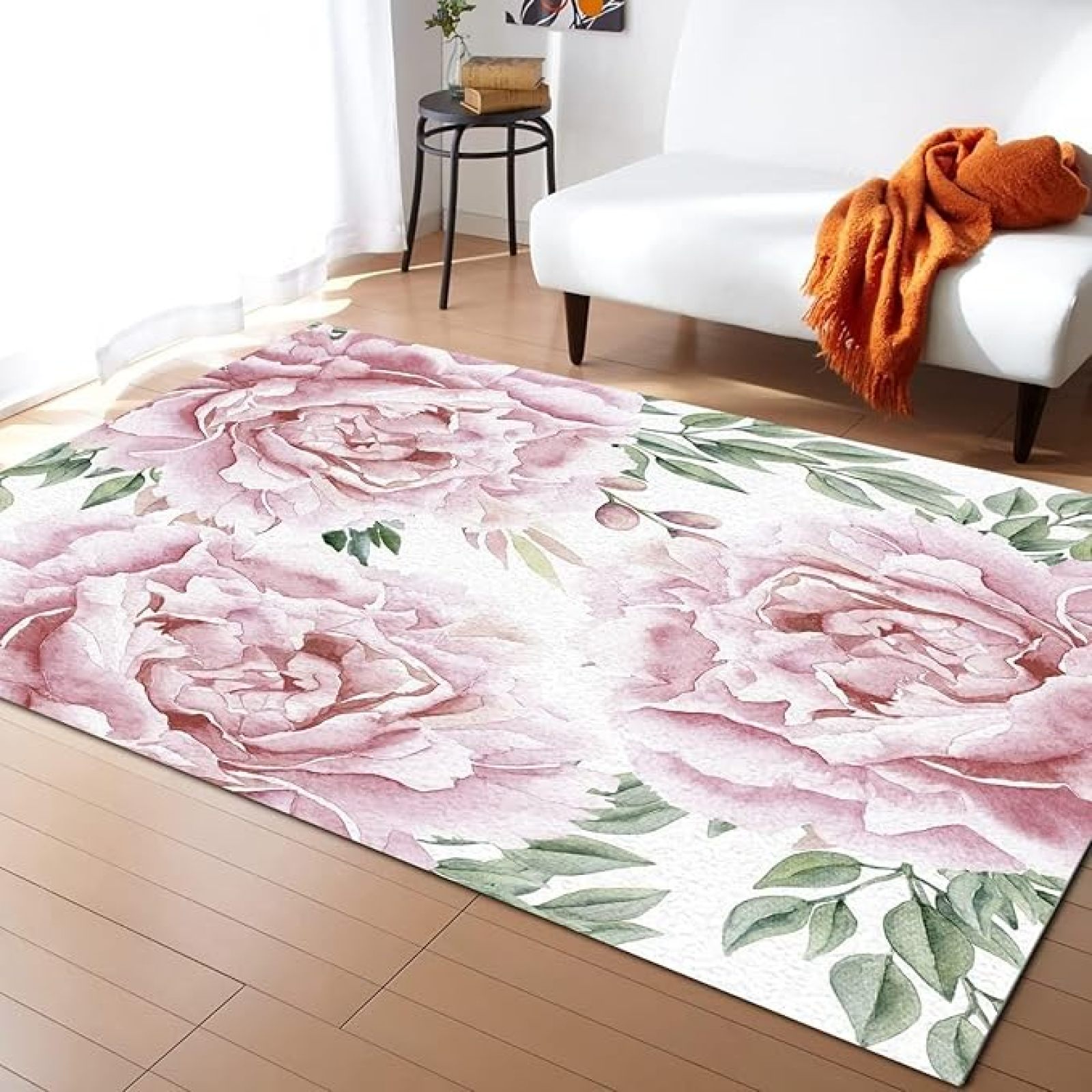 Gorgeous Pink Peony Flower Area Rugs, Simple And Fresh Pastoral Style ...