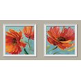 thumbnail image 1 of Gorgeous Red and Orange Blooming Poppy Flowers by Lisa Audit; Floral Decor; Two 12x12in White Framed Prints, 1 of 1