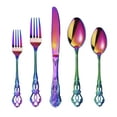 thumbnail image 1 of Gorgeous Retro Royal Rainbow Stainless Steel 20 Pieces Flatware Set, Multicolour Silverware Set, Anti-Rust Stainless Steel Dark Cutlery Set Utensils Including Fork Spoon and Knife, 1 of 7
