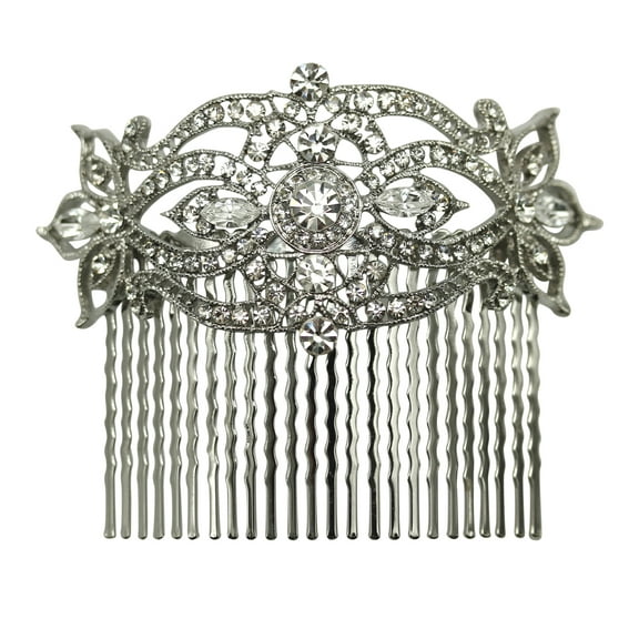 Gorgeous Rhinestone Crystal Huge Big Floral Hair Comb