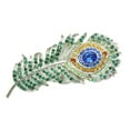 thumbnail image 1 of Gorgeous Rhinestone Crystal Peacock Feather Pin Brooch, 1 of 3