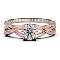thumbnail image 1 of Gorgeous Rings Boho & hippie 1.60 Carat Round Cut Diamond Moissanite Engagement Ring, Unique Wedding Ring, Bridal Rings Set in 925 Sterling Silver With 18k Rose Gold Plating, 1 of 4