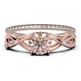 thumbnail image 1 of Gorgeous Rings Boho & hippie 1.60 Carat Round Cut Morganite And Diamond Moissanite Engagement Ring, Unique Wedding Ring, Bridal Rings Set in 925 Sterling Silver With 18k Rose Gold Plating, 1 of 3