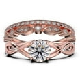 thumbnail image 1 of Gorgeous Rings Boho & hippie 2.10 Carat Round Cut Diamond Moissanite Engagement Ring, Unique Wedding Ring, Trio Rings Set in 925 Sterling Silver With 18k Rose Gold Plating, Promise Ring, 1 of 4