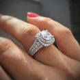 thumbnail image 1 of Gorgeous Round Cut Cubic Zircon 925 Silver Ring Engagement Jewelry Sz 6-10, 1 of 9
