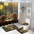thumbnail image 1 of Gorgeous Snails 4 Pcs Shower Curtain Sets with Non-Slip Rugs Toilet Lid Cover and Bath Mat, Fantasy Colorful Fun Soft Animal Bathroom Decor Set Waterproof Shower Curtains with 12 Hooks, 1 of 8