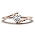 thumbnail image 1 of Gorgeous Solitaire 1 Carat Round Cut Diamond Moissanite Unique Engagement Ring, Classic Wedding Ring In 10K Solid Rose Gold Band, Gift For Her, Promise Ring, Anniversary Ring, 1 of 3