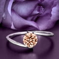 thumbnail image 1 of Gorgeous Solitaire 1 Carat Round Cut Morganite Unique Engagement Ring, Classic Wedding Ring in 10k Solid White Gold Band, Gift For Her, Promise Ring, Anniversary, 1 of 3