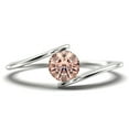 thumbnail image 1 of Gorgeous Solitaire 1 Carat Round Cut Morganite Unique Engagement Ring, Classic Wedding Ring in 10k Solid White Gold Band, Gift For Her, Promise Ring, Anniversary, 1 of 3