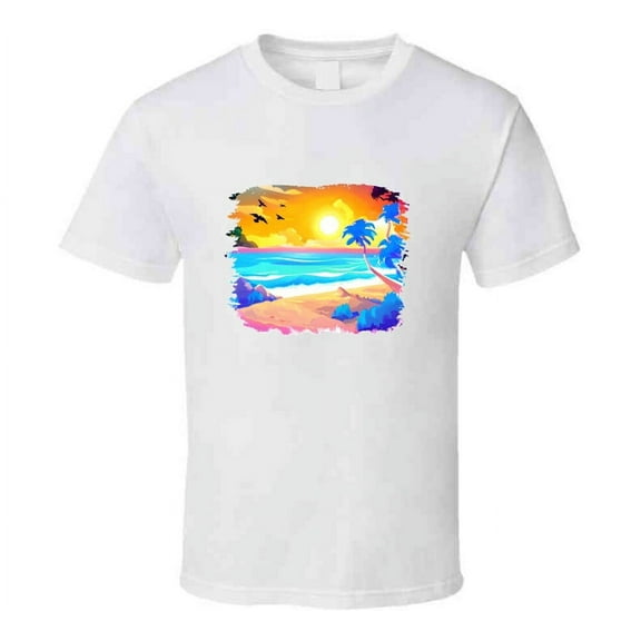 Gorgeous Tropical Beach Tee Novelty Vacation Tshirt Summertime Lover T Shirt