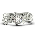 thumbnail image 1 of Gorgeous Vine Leaf Ring, Boho & hippie 1.00 Carat Round Cut Diamond Moissanite Engagement Ring, Bridal Ring, Twig Ring, Wedding Ring in 925 Sterling Silver With 18k White Gold Plating Gift For Her, 1 of 3