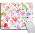 thumbnail image 1 of Gorgeous Watercolor Pink Flowers Pattern Decorative Mouse Pad, Colorful Vintage Floral Mousepad Custom Romantic Floral Painting Art Mouse Pads, 1 of 6