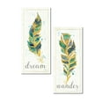 thumbnail image 1 of Gorgeous Watercolor Style Teal and Gold 'Dream' and 'Wander' Feather Panel Set by Pela; Two 8x18in Poster Prints, 1 of 1