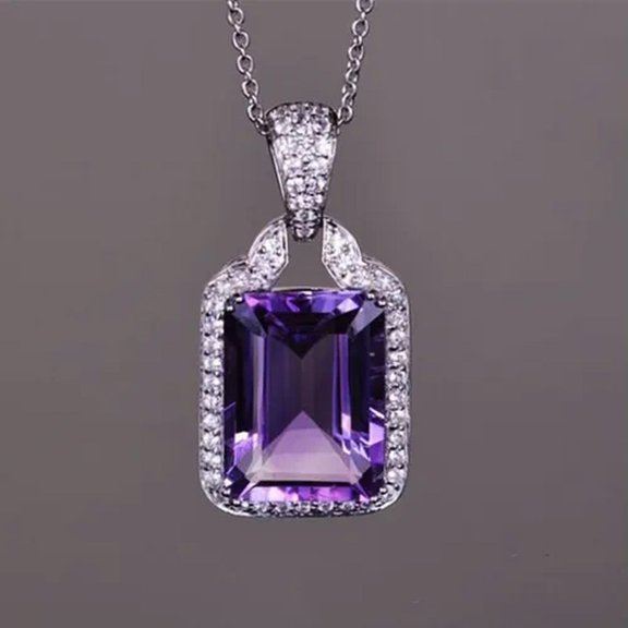 Gorgeous Wedding 925 Silver Necklace Pendant Cubic Zirconia Women Party Jewelry