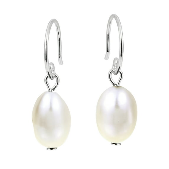Gorgeous White Pearls on Sterling Silver Dangle Earrings