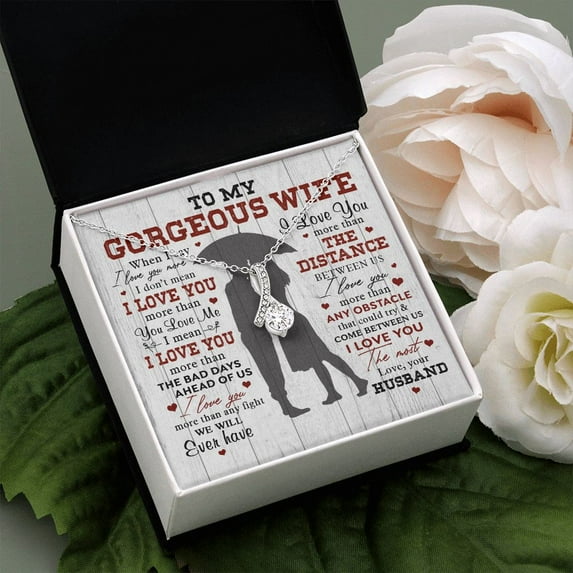 Gorgeous Wife I Love You, Alluring Beauty Necklace, Romantic Wife From Husband, Gold Alluring Necklace