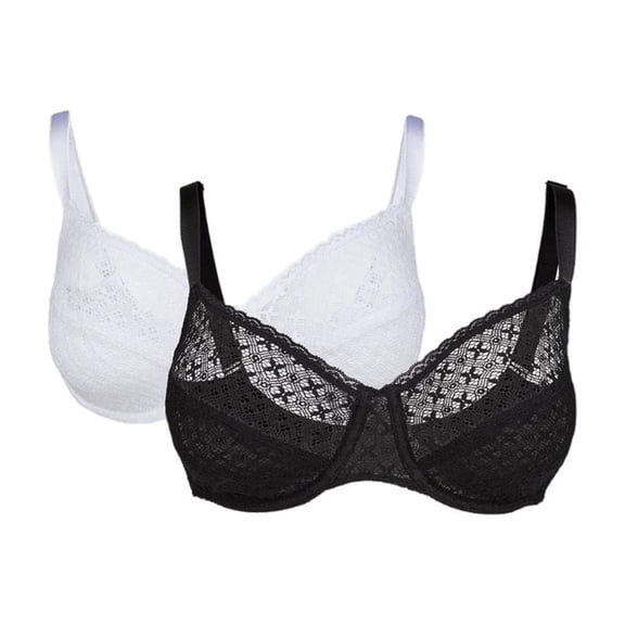 Gorgeous Womens Textured Lace Bra (Pack of 2)