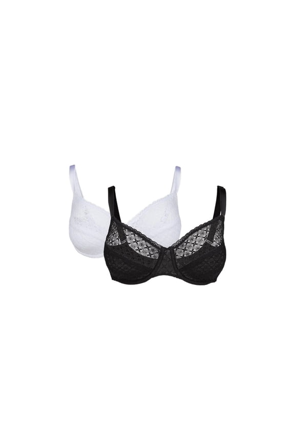 Womens Textured Lace Bra (Pack of 2)