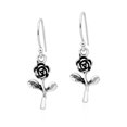 thumbnail image 1 of Gorgeous and Delicate Roses Sterling Silver Floral Dangle Earrings, 1 of 5