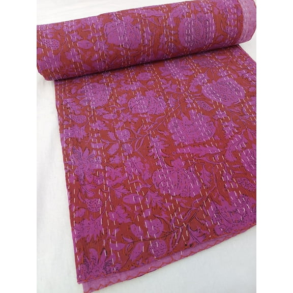 Gorgeous quilt that has the perfect vintage look! Unique Design Kantha Quilt Natural vegetable dyes colour